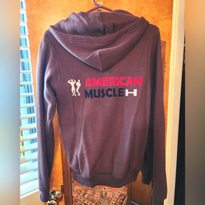 American Apparel F497 Brown American Muscle Unisex Hoodie S